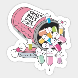 chill pills cute pills cartoon Sticker